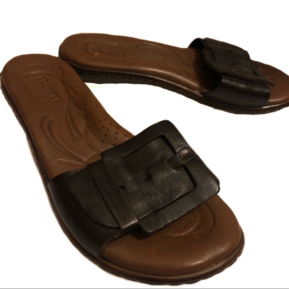 Born Buckle Slides Wood Leather Handcrafted